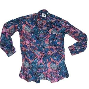 xinqu vintage silk button up top